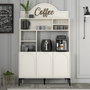 Hanah Home Lyon 120 Mueble Bar para Café Crema y Negro
